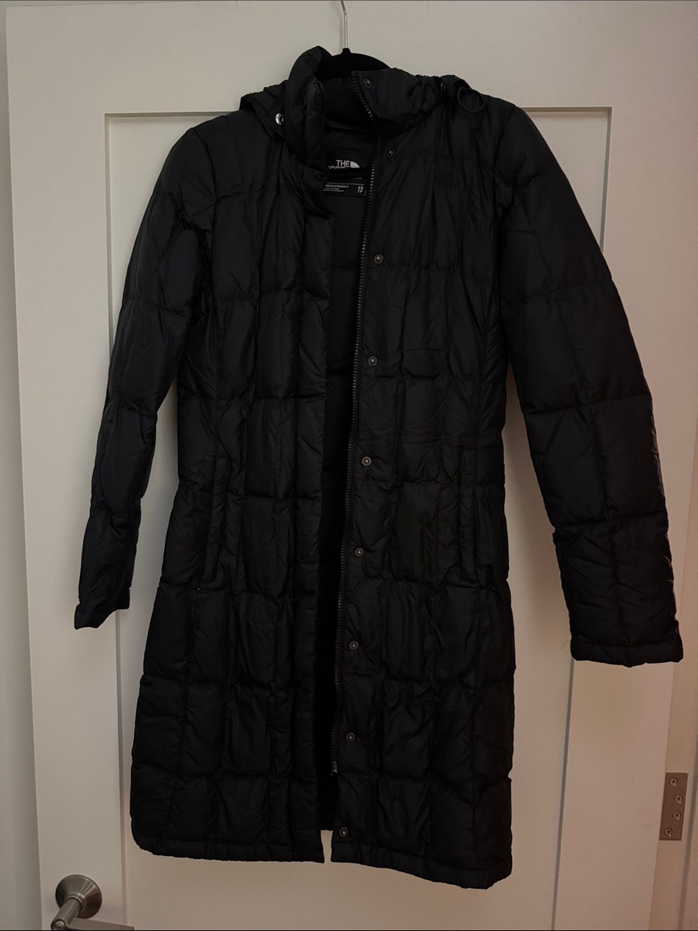NorthFace Black Long Quilted Puffer Coat - Women XS